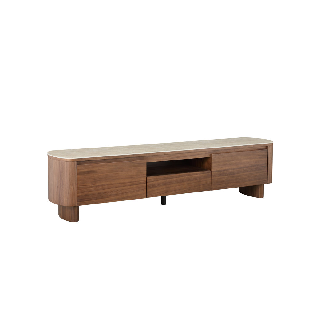 Grier 71" Storage TV Stand with Stone Slab Top